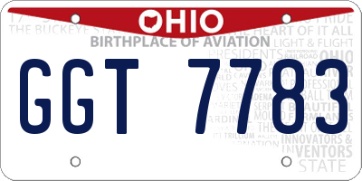 OH license plate GGT7783