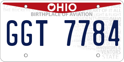 OH license plate GGT7784