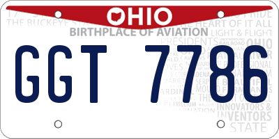 OH license plate GGT7786