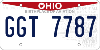 OH license plate GGT7787