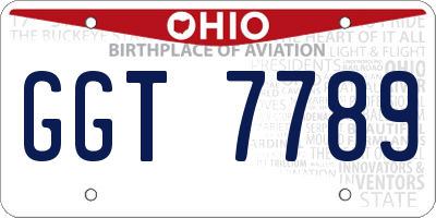 OH license plate GGT7789