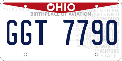 OH license plate GGT7790
