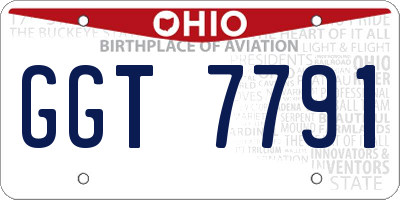 OH license plate GGT7791