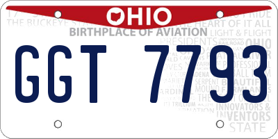 OH license plate GGT7793