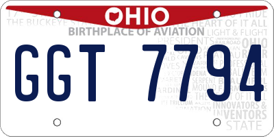 OH license plate GGT7794