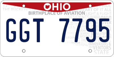 OH license plate GGT7795