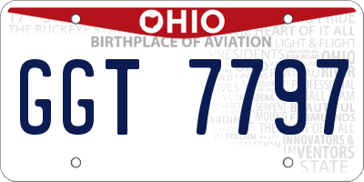 OH license plate GGT7797