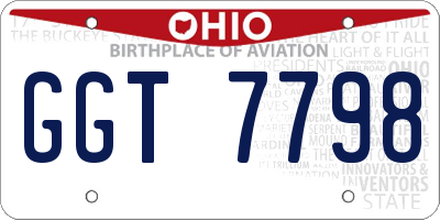OH license plate GGT7798