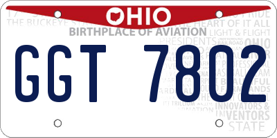 OH license plate GGT7802