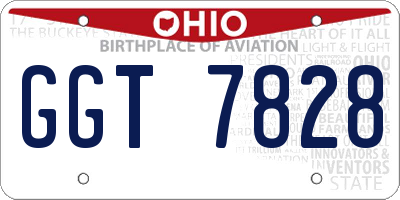 OH license plate GGT7828
