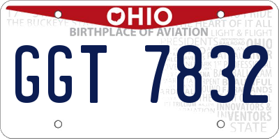 OH license plate GGT7832