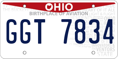 OH license plate GGT7834