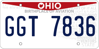 OH license plate GGT7836