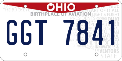 OH license plate GGT7841