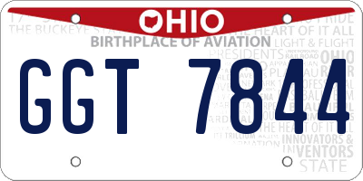 OH license plate GGT7844