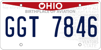 OH license plate GGT7846
