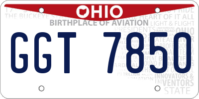 OH license plate GGT7850