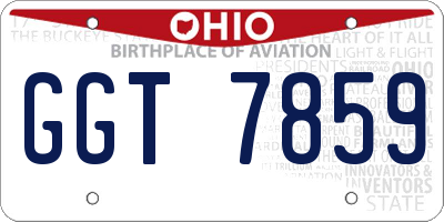 OH license plate GGT7859