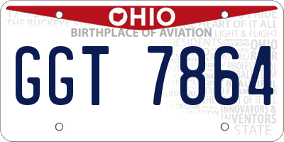OH license plate GGT7864