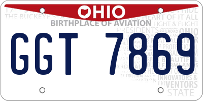 OH license plate GGT7869