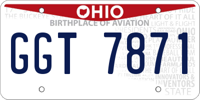 OH license plate GGT7871