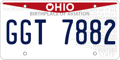 OH license plate GGT7882