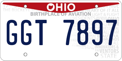 OH license plate GGT7897
