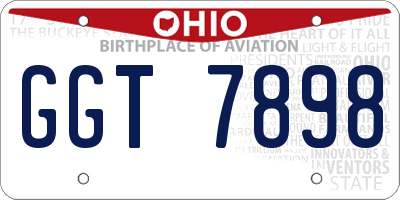 OH license plate GGT7898