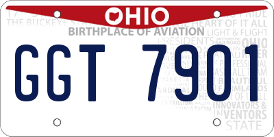 OH license plate GGT7901