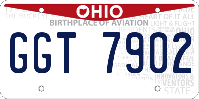OH license plate GGT7902
