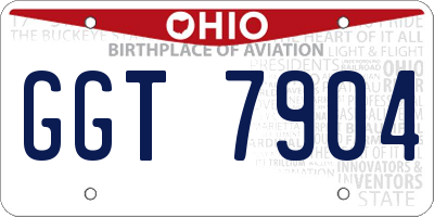 OH license plate GGT7904