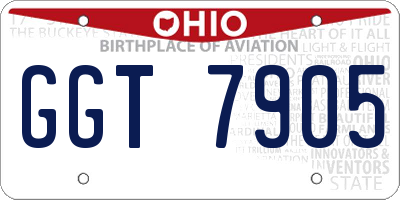 OH license plate GGT7905