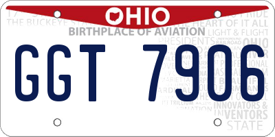 OH license plate GGT7906