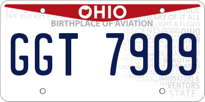 OH license plate GGT7909