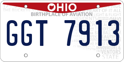 OH license plate GGT7913