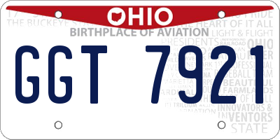 OH license plate GGT7921