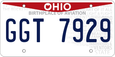 OH license plate GGT7929