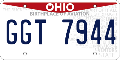 OH license plate GGT7944