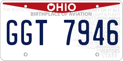 OH license plate GGT7946