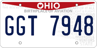 OH license plate GGT7948