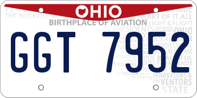 OH license plate GGT7952