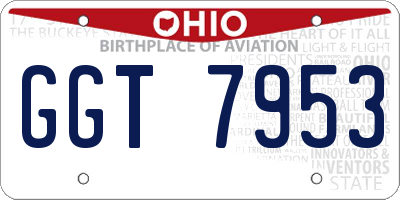 OH license plate GGT7953