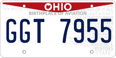 OH license plate GGT7955