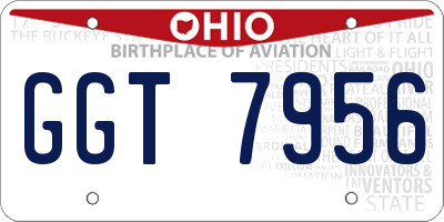 OH license plate GGT7956