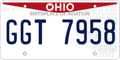 OH license plate GGT7958