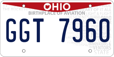 OH license plate GGT7960