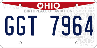 OH license plate GGT7964