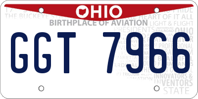 OH license plate GGT7966
