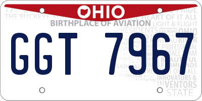 OH license plate GGT7967