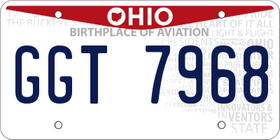 OH license plate GGT7968